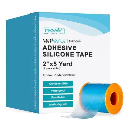 MedVance Silicone Adhesive Medical Tape, Scar Sheet, 1" x5' (3 Pack) | Medical Grade & Waterproof